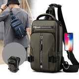 NNEDSZ Green Compact Multi-Function Nylon Chest Bag - Stylish and Practical