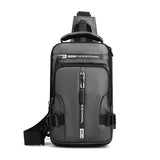 NNEDSZ Gray Compact Multi-Function Nylon Chest Bag - Stylish and Practical