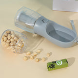 NNEDSZ Green 3-in-1 Portable Pet Water Bottle with Food Storage and Waste Bag Dispenser - 300mL Capacity