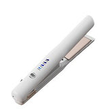 NNEDSZ White Portable Wireless Hair Straightener with Adjustable Temperature - USB Type-C Charging, Lightweight Design