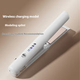 NNEDSZ Black Portable Wireless Hair Straightener with Adjustable Temperature - USB Type-C Charging, Lightweight Design