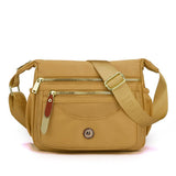 NNEDSZ Gold Nylon Crossbody Bag with Multiple Compartments - Compact and Stylish Design