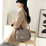 NNEDSZ Gold Nylon Crossbody Bag with Multiple Compartments - Compact and Stylish Design