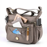 NNEDSZ Gold Nylon Crossbody Bag with Multiple Compartments - Compact and Stylish Design