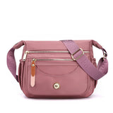 NNEDSZ Purple Nylon Crossbody Bag with Multiple Compartments - Compact and Stylish Design