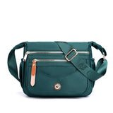 NNEDSZ Dark Green Nylon Crossbody Bag with Multiple Compartments - Compact and Stylish Design