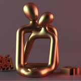 NNEDSZ Gold Abstract Romantic Couple Candle Holder - Modern Decorative Ornament