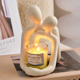 NNEDSZ Gold Abstract Romantic Couple Candle Holder - Modern Decorative Ornament