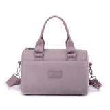NNEDSZ 0485# Purple Multifunctional Nylon Shoulder Bag - Lightweight and Spacious Handbag for Women, 20x15x11cm