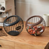 NNEDSZ Gold Handcrafted Coffee Capsule Storage Basket - Vintage Iron Art Design