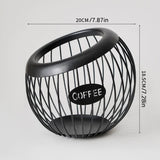 NNEDSZ Black Handcrafted Coffee Capsule Storage Basket - Vintage Iron Art Design