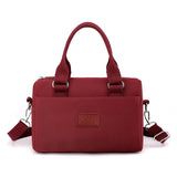 NNEDSZ 0486# Red Multifunctional Nylon Shoulder Bag - Lightweight and Spacious Handbag for Women, 27x18x14cm