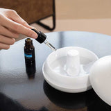 NNEDSZ Flame Mountain Aroma Diffuser - 7-Color LED Light, 130ml Capacity, Ultrasonic Mist Maker for Home or Office, Cracked Black