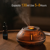 NNEDSZ Flame Mountain Aroma Diffuser - 7-Color LED Light, 130ml Capacity, Ultrasonic Mist Maker for Home or Office,  Black
