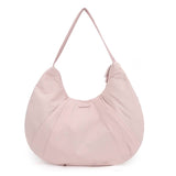 NNEDSZ Pink Waterproof Nylon Lightweight Tote Shoulder Bag - Stylish and Spacious for Daily Commute and Outdoor Activities