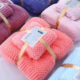 NNEDSZ (2 PCS Dark Blue) Coral Fleece Towel and Bath Towel Set - Ultra Soft, Absorbent, and Lint-Free for Home and Spa