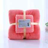 NNEDSZ (2 PCS Dark Pink) Coral Fleece Towel and Bath Towel Set - Ultra Soft, Absorbent, and Lint-Free for Home and Spa