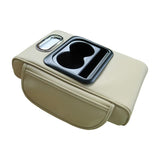 NNEDSZ GT-6 No embroidery Beige ,Multifunctional Car Armrest Storage Box Cushion - Universal Fit with Cup Holder and Tissue Dispenser