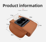 NNEDSZ GT-6 No embroidery Coffee ,Multifunctional Car Armrest Storage Box Cushion - Universal Fit with Cup Holder and Tissue Dispenser