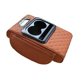 NNEDSZ GT-6 Embroidery Orange ,Multifunctional Car Armrest Storage Box Cushion - Universal Fit with Cup Holder and Tissue Dispenser