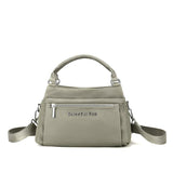 NNEDSZ Mocha Gray Waterproof Nylon Crossbody Bag - Lightweight and Adjustable Strap Shoulder Bag for Women