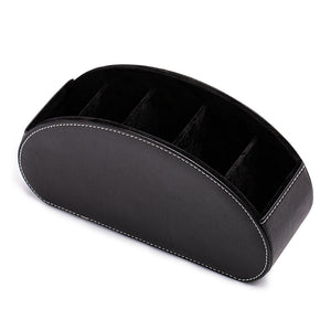 NNEDSZ Black Stylish Remote Control Storage Box - PU Leather Organizer with Compartments