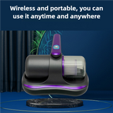NNEDSZ Blue Handheld Dust Mite Vacuum Cleaner - Cordless, High Suction Power, USB Rechargeable