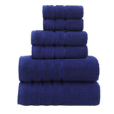 NNEDSZ Blue Luxury Cotton Towel Set - 6-Piece Ultra-Soft Bath, Hand, and Washcloth Set