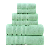 NNEDSZ Green Luxury Cotton Towel Set - 6-Piece Ultra-Soft Bath, Hand, and Washcloth Set