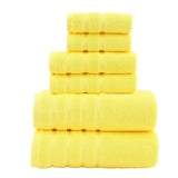 NNEDSZ Yellow Luxury Cotton Towel Set - 6-Piece Ultra-Soft Bath, Hand, and Washcloth Set