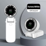 NNEDSZ White Portable USB Rechargeable Handheld Fan with Digital Display