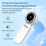 NNEDSZ White Portable USB Rechargeable Handheld Fan with Digital Display
