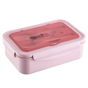 NNEDSZ 2 PCS Pink Multipurpose Lunch Box with Spoon and Fork