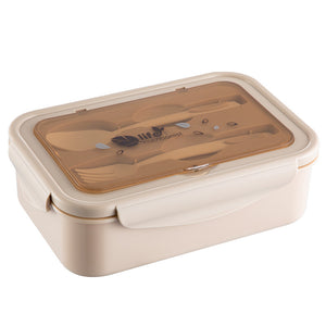 NNEDSZ 2 PCS Khaki Multipurpose Lunch Box with Spoon and Fork