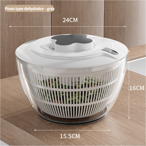 NNEDSZ Grey Manual Salad Spinner with Pressurized System - Efficient & Quick Vegetables Drying, Multiple Color Options
