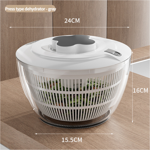 NNEDSZ Grey Manual Salad Spinner with Pressurized System - Efficient & Quick Vegetables Drying, Multiple Color Options