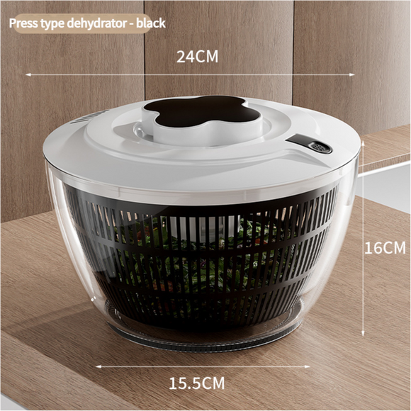 NNEDSZ Black Manual Salad Spinner with Pressurized System - Efficient & Quick Vegetables Drying, Multiple Color Options