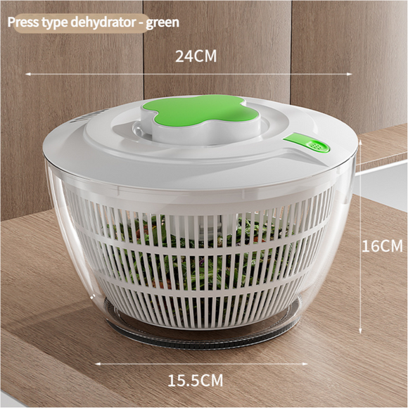 NNEDSZ Green Manual Salad Spinner with Pressurized System - Efficient & Quick Vegetables Drying, Multiple Color Options