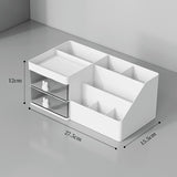 NNEDSZ White Drawer-Style Cosmetic Organizer – Multifunctional Jewelry Storage Box for Desk - Minimalist Desk Organizer for Students
