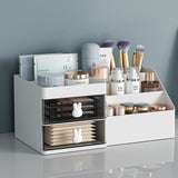 NNEDSZ Pink Drawer-Style Cosmetic Organizer - Multifunctional Jewelry Storage Box for Desk - Minimalist Desk Organizer for Students