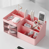 NNEDSZ Yellow Drawer-Style Cosmetic Organizer - Multifunctional Jewelry Storage Box for Desk - Minimalist Desk Organizer for Students