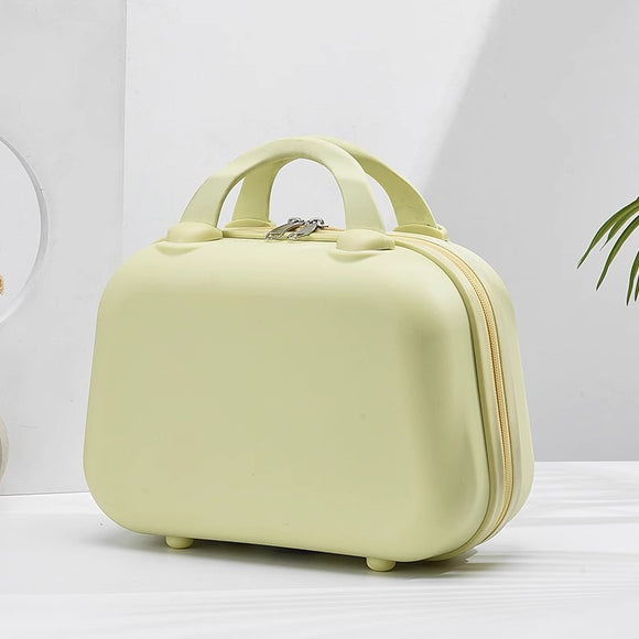 NNEDSZ Cream Yellow Handheld Makeup Organizer - Compact and Portable Cosmetic Storage Case with Multiple Color Options