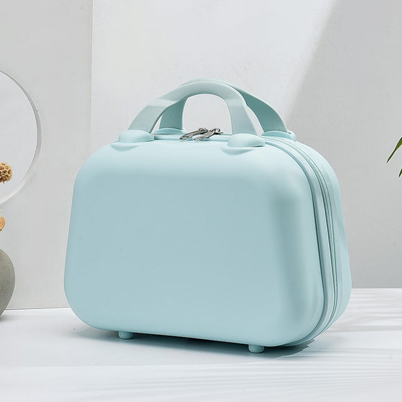 NNEDSZ Mint Green Handheld Makeup Organizer - Compact and Portable Cosmetic Storage Case with Multiple Color Options