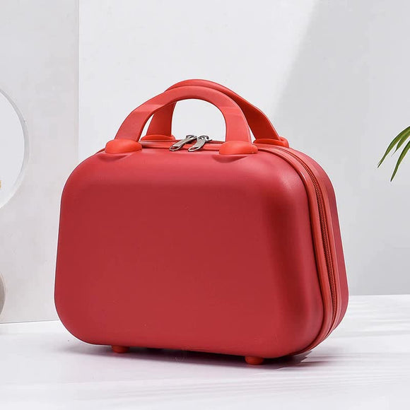 NNEDSZ Red Handheld Makeup Organizer - Compact and Portable Cosmetic Storage Case with Multiple Color Options