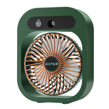 NNEDSZ Portable USB Rechargeable Misting Fan – Compact Personal Fan with Cooling Spray - Green Colors