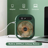 NNEDSZ Portable USB Rechargeable Misting Fan – Compact Personal Fan with Cooling Spray - Green Colors