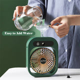 NNEDSZ Portable USB Rechargeable Misting Fan - Compact Personal Fan with Cooling Spray - White Colors