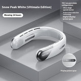 NNEDSZ Digital Display Neck Fan - Rechargeable Portable Wearable Fan with Adjustable Speed- White 1200mAh