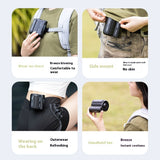 NNEDSZ Black Outdoor Waist Fan - Portable Wearable Fan for Hands-Free Cooling
