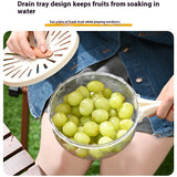 NNEDSZ 2PCS Brown Double-Layer Fruit and Vegetable Drain Basket - Multifunctional Collapsible Kitchen Strainer with Handle for Washing and Storage